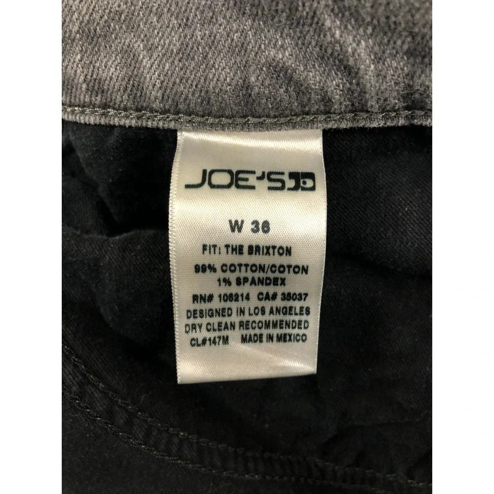 Joe's Jeans Men 36x34 Grey The Brixton Straight Fit